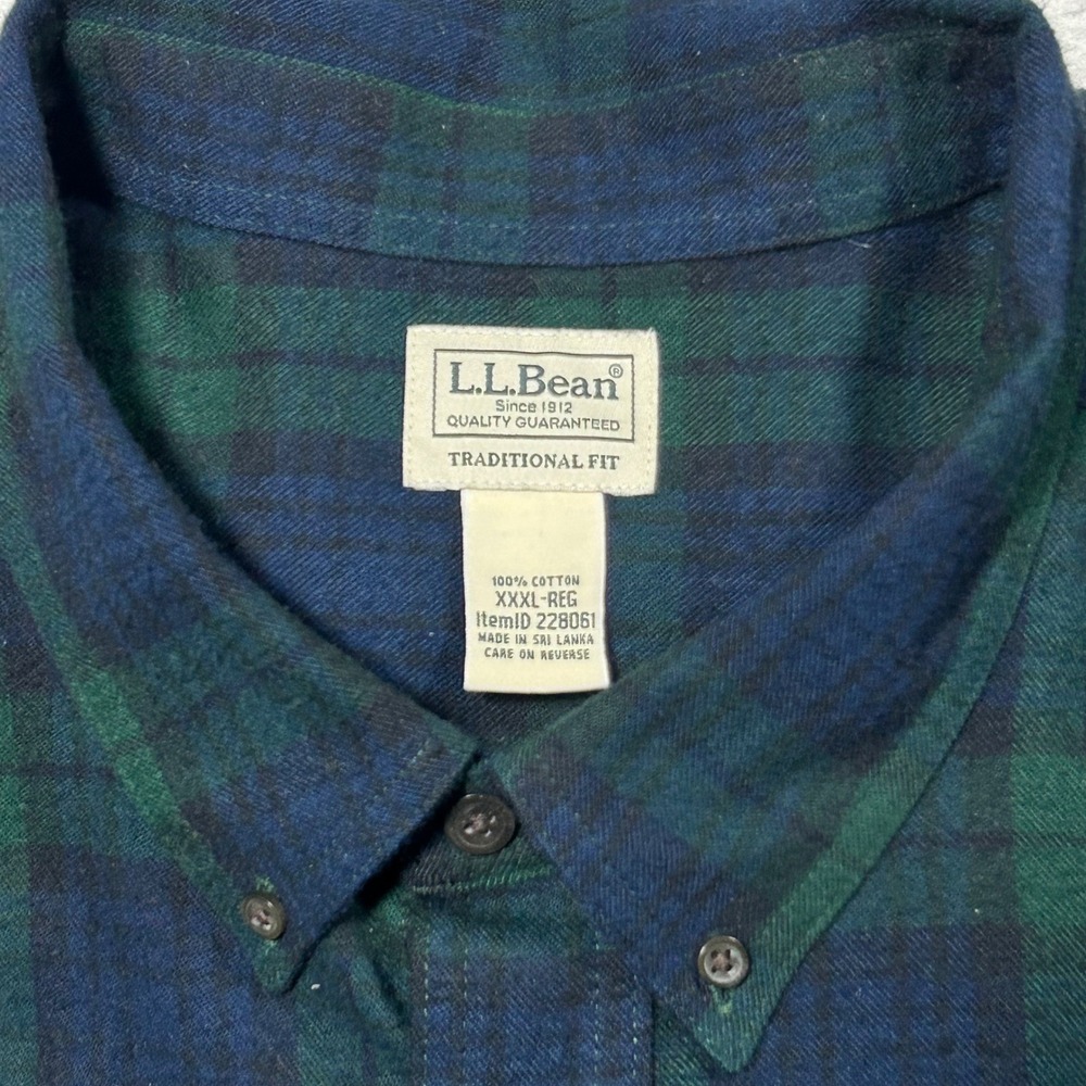LL Bean Flannel Shirt Bundle Mens XXXL Multi Color Plaid Traditional Fitted Lot